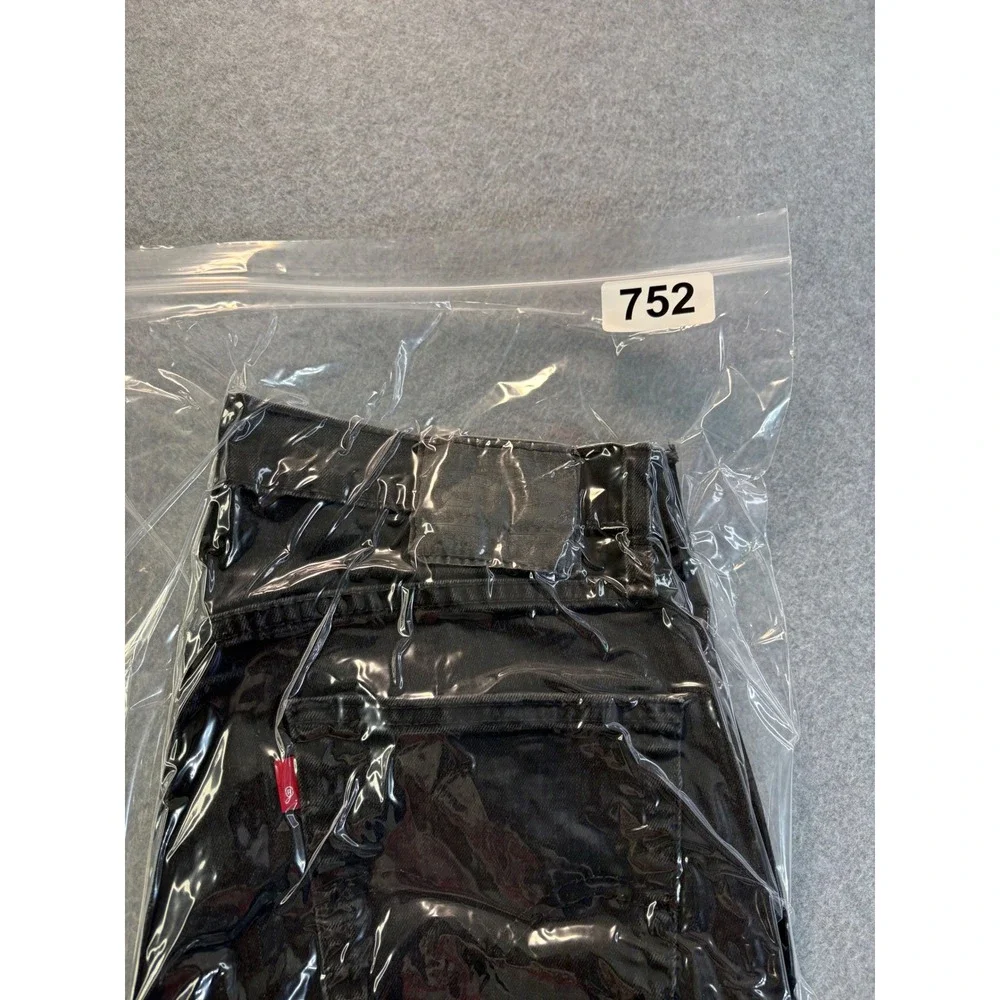 Levi's 502 Regular Taper Denim‎ Shorts Mens 32 Black Raw Hem Cut Off 36555-0295